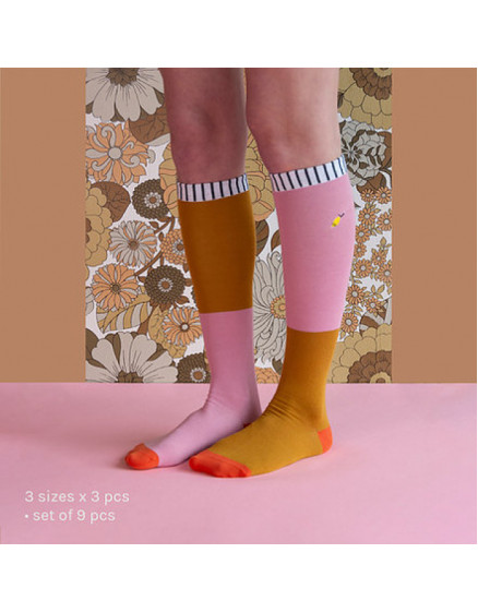 Dusty pink+Dijon Knee Socks