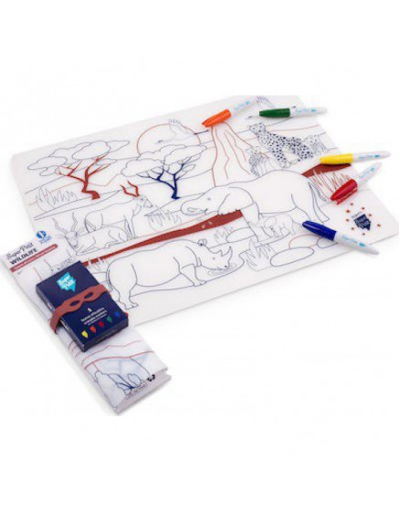 Table Colouring Set with 5 Pens and Savannah Bracelet