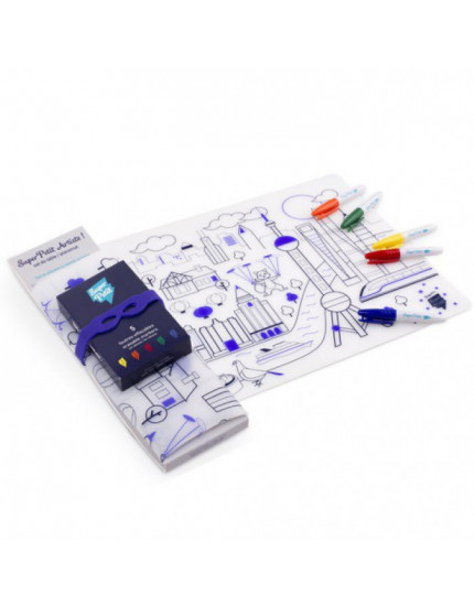 Table Colouring Set with 5 Pens and Shanghai Bracelet