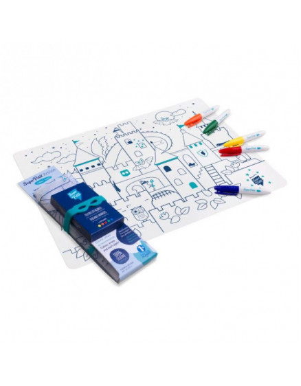 Table Colouring Set with 5 Pens and Castle Bracelet