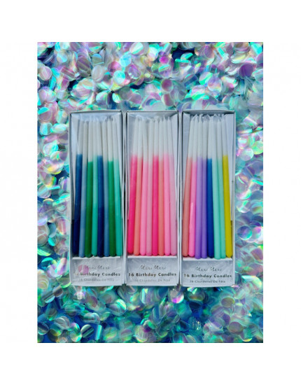 Color Dipped Tapered Candles Blue&Green