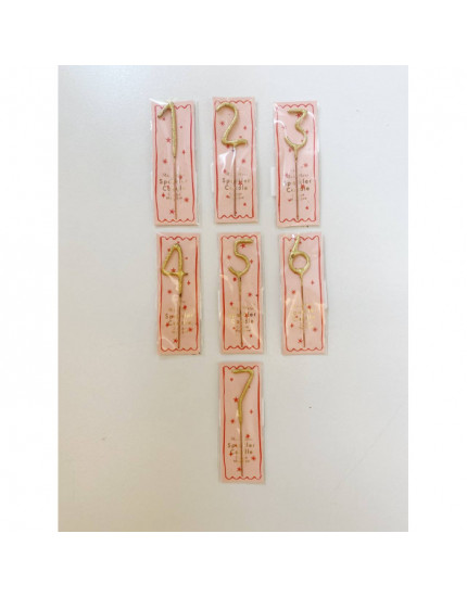 Gold Small Sparkler Numbers 7