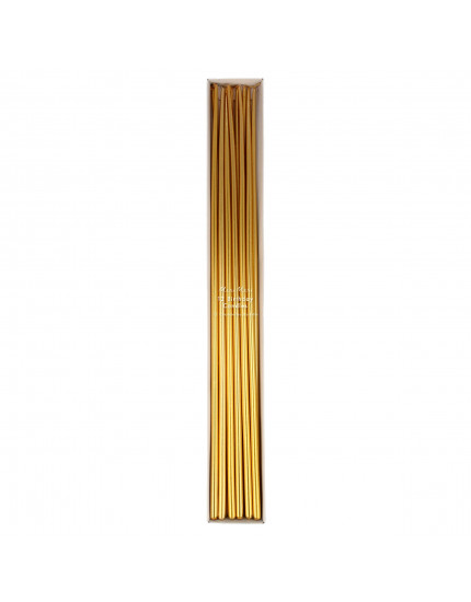 Tall tapered Candles Gold