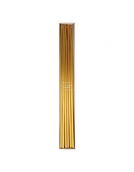 Tall tapered Candles Gold