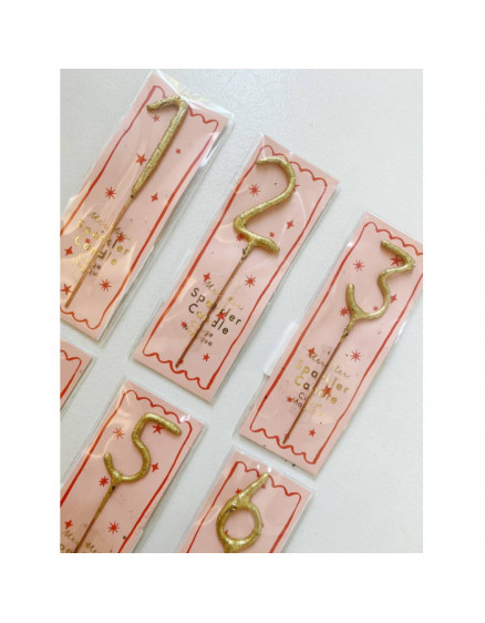 Gold Small Sparkler Numbers 3
