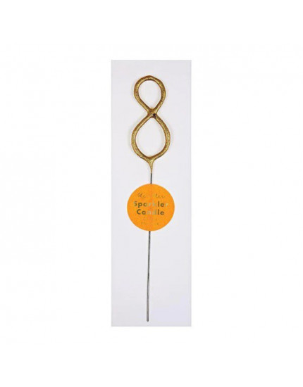 Gold Sparkler Numbers 8 Candles