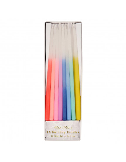 Color Dipped Tapered Candles Rainbow