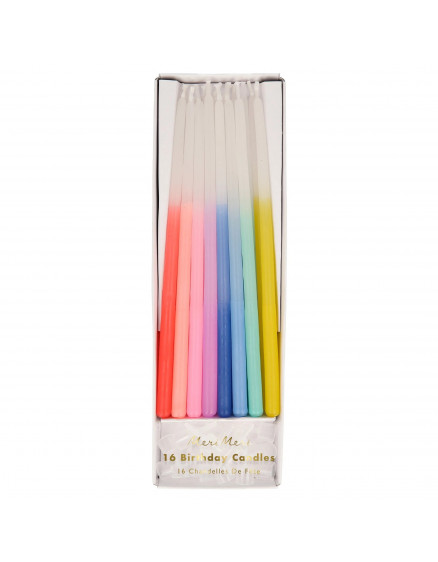 Color Dipped Tapered Candles Rainbow