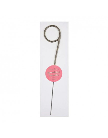 Silver Sparkler Numbers 9 Candles