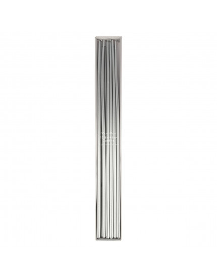 Tall tapered Candles Silver