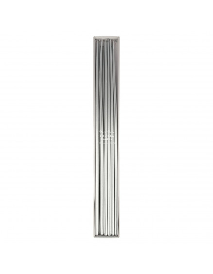 Tall tapered Candles Silver