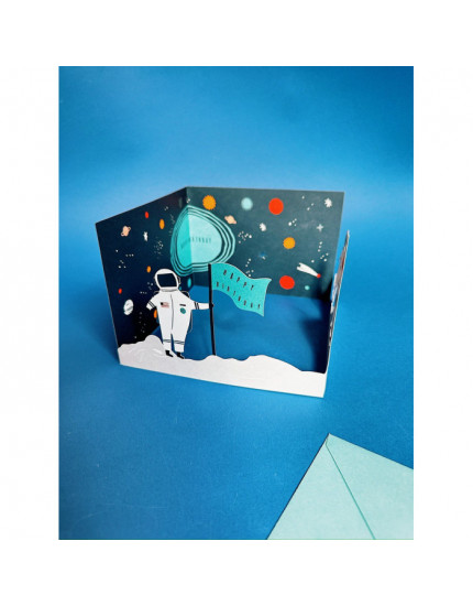 3d Space Scene Birthday Card