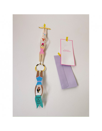 Acrobats Mobile Birthday Card