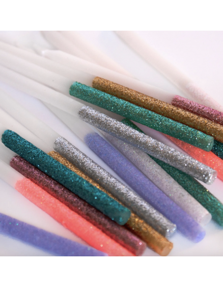 Glitter Dipped Candles Multi 3