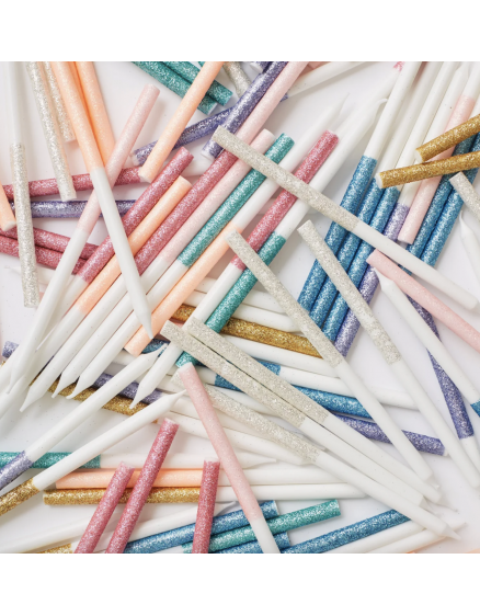 Glitter Dipped Candles Multi 2