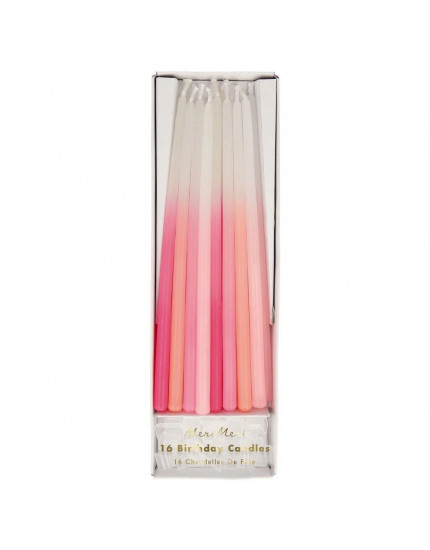 Color Dipped Tapered Candles Pink
