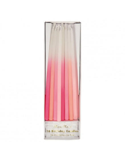 Color Dipped Tapered Candles Pink
