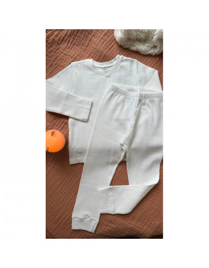 Croydon Waffe Pyjamas Set Creme