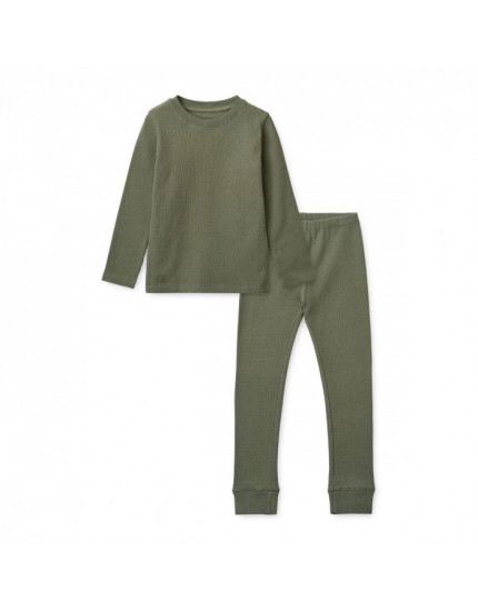 Croydon Waffe Pyjamas Set Green 92