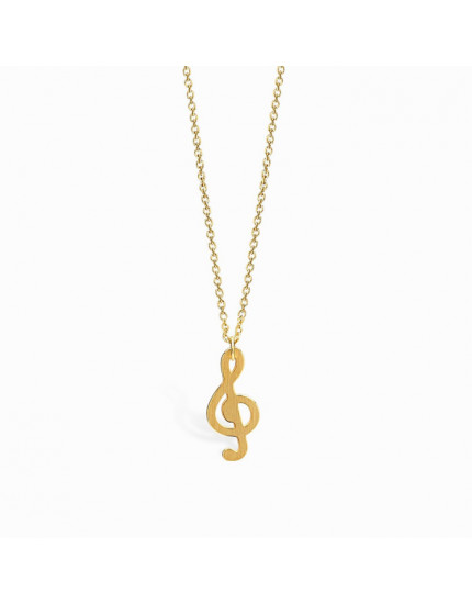 Treble Clef Gold Necklace