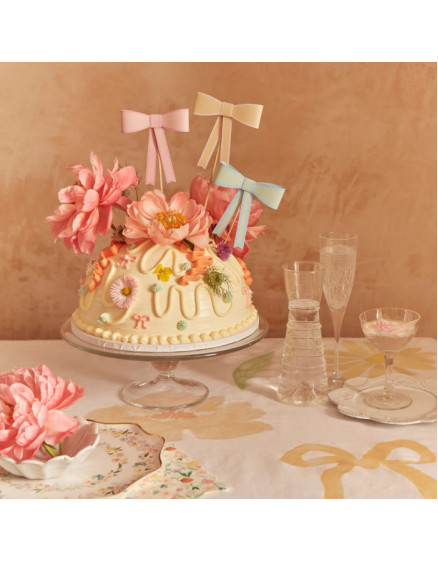 Pastel Bow Cake Topper Set 2