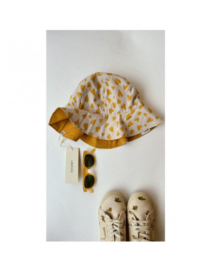 Amelia Reversible Sun Hat Hearts Sandy