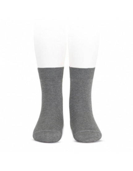 Light Grey 230 Plain Stitch Short Socks