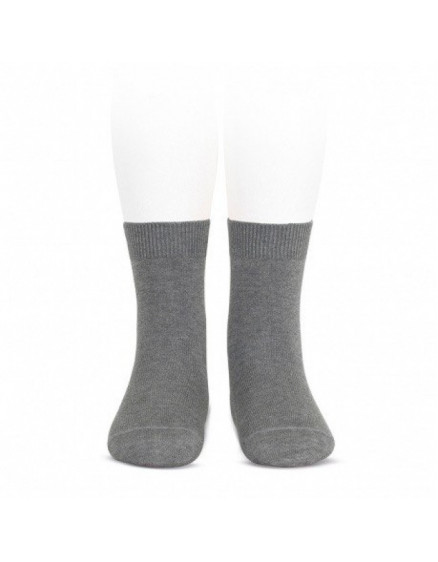 Light Grey 230 Plain Stitch Short Socks