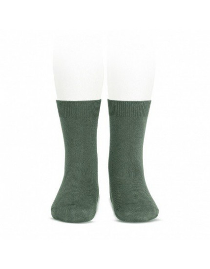 Lichen Green 761 Plain Stitch Short Socks