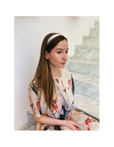 Hairband Wide Silver Gloss 2