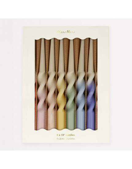 Rainbow Twisted Candles