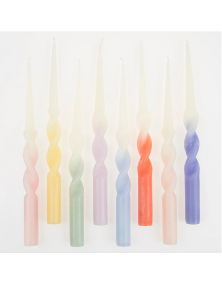 Rainbow Twisted Candles 2