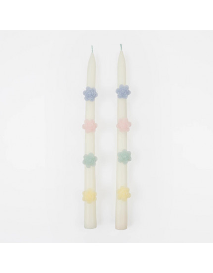 Pastel Flower Tapper Candles