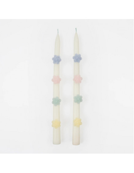 Pastel Flower Tapper Candles