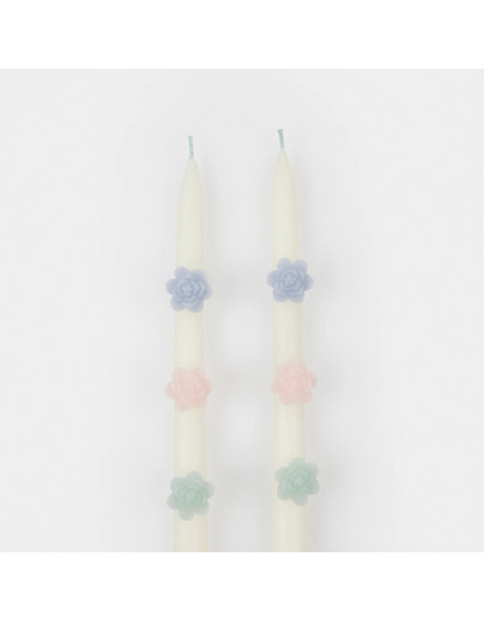 Pastel Flower Tapper Candles 3