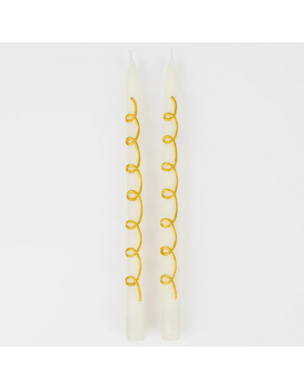 Gold Swirl Tapper Candles