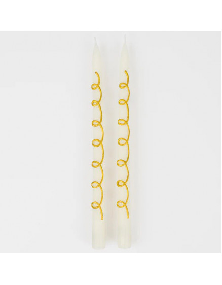 Gold Swirl Tapper Candles