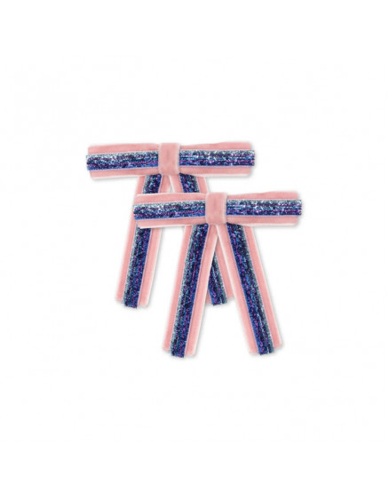 2 x Long Velvet Bow Hair Clips