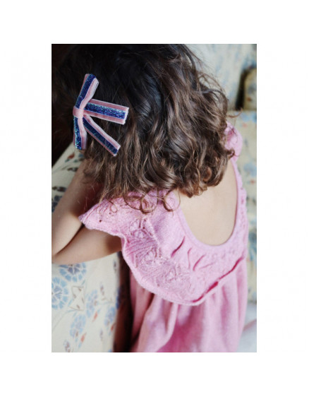 2 x Long Velvet Bow Hair Clips 4