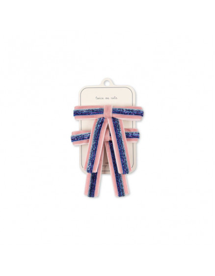 2 x Long Velvet Bow Hair Clips 2