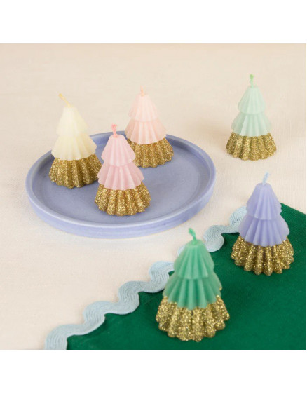 Столові Свічки Rainbow Glitter Trees