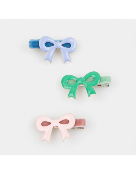6 x Enamel Bow Hair Clips 4