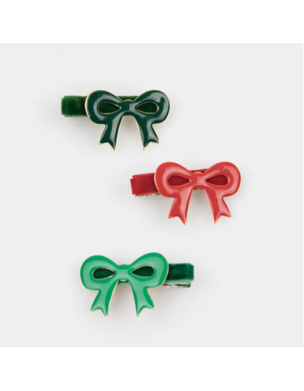 6 x Enamel Bow Hair Clips 2