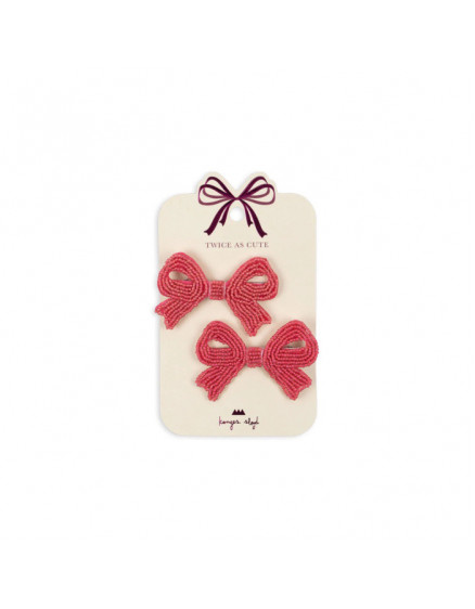 2 x Pack Pearly Bow Hair Clips