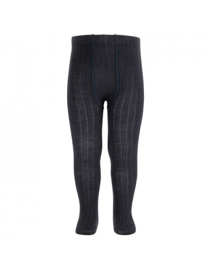 Extrafine merino wool rib tights Dark Blue 961