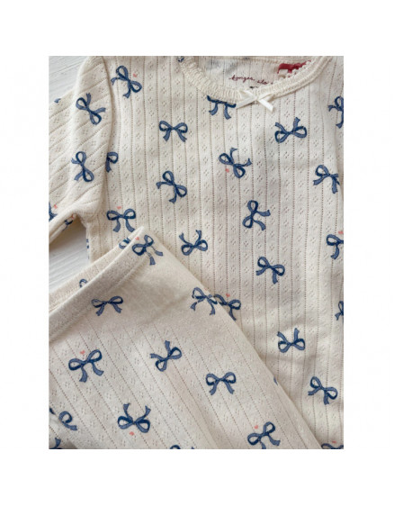 Minnie Pyjamas Blouse Bow Bleu 2