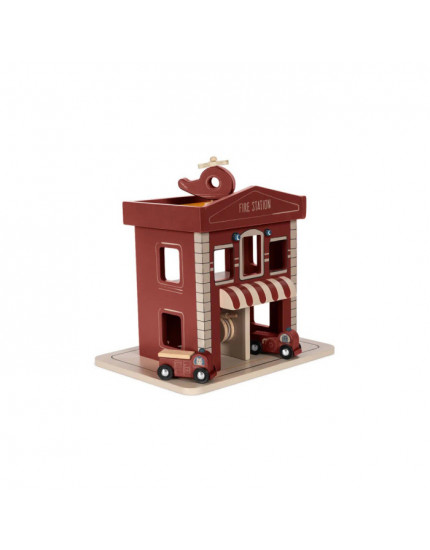 Іграшкова дерев'яна пожежна станція