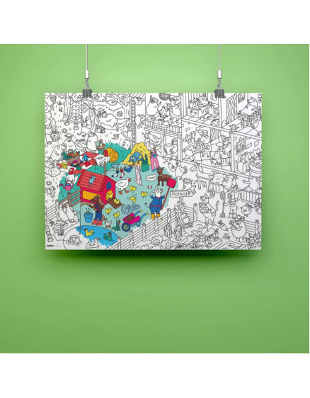 Giant colouring poster Crazy Farm 2