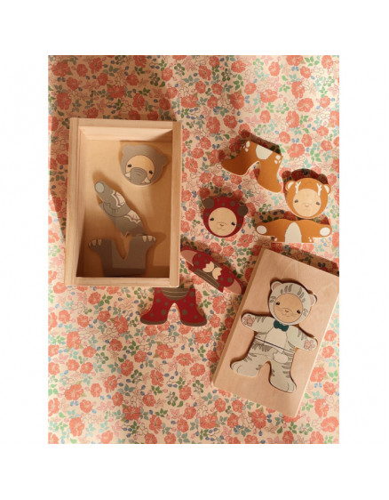 Іграшка-пазл Wooden Teddy Dress Up