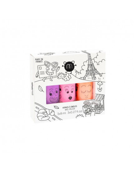 3 x Set of nail polishes Dolly Flamingo